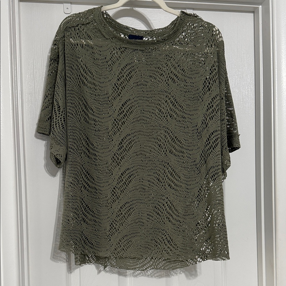 Daytrip Green Lace Short Sleeve Top